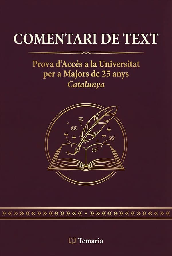 Prova d'Accés +25 Catalunya 2027 — 15 Assignatures | Temaria