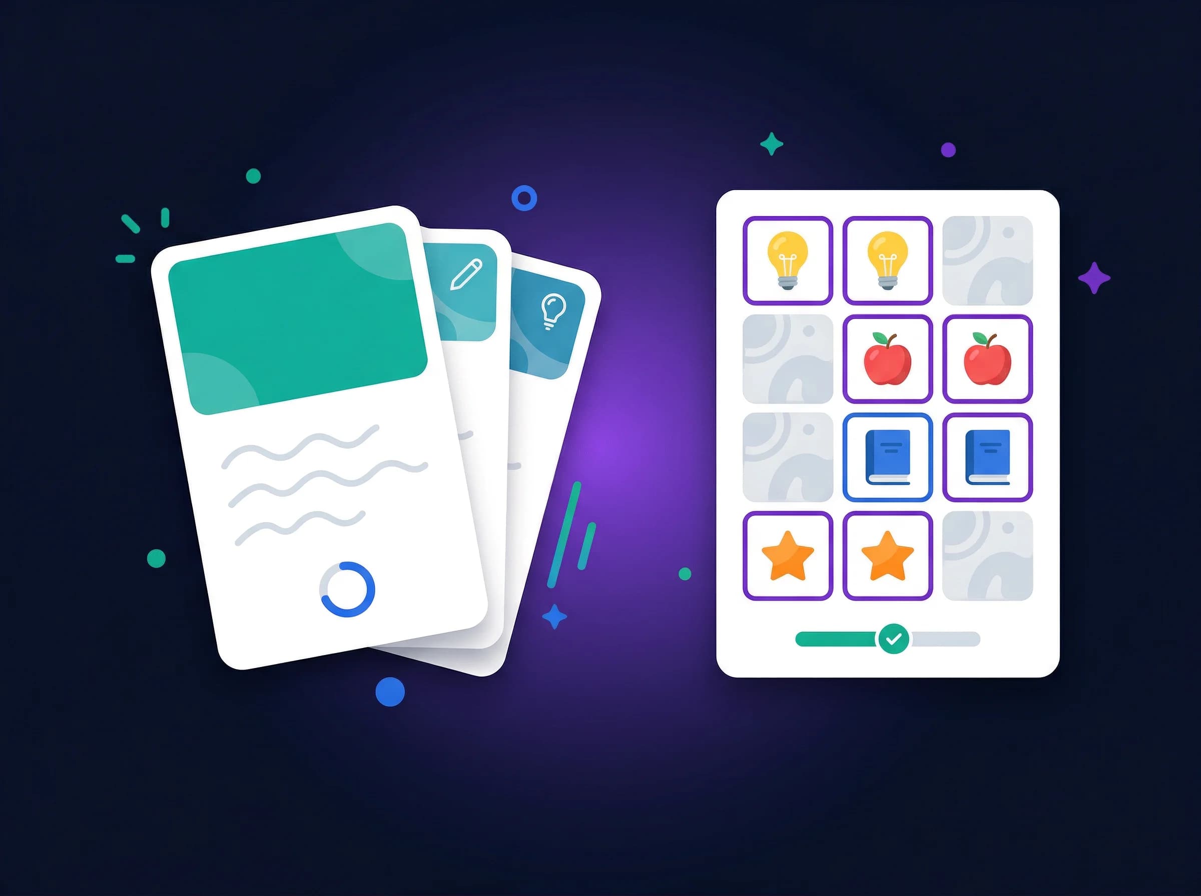 Interactive flashcards and minigames
